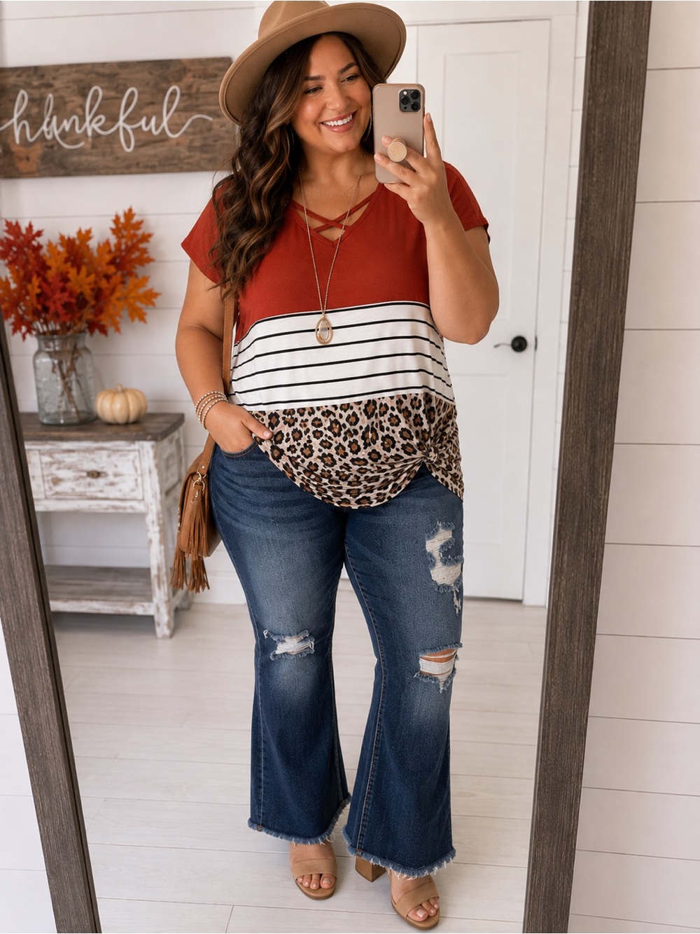MAURICES Cheetah Print Strappy T Shirt XL